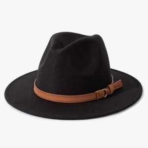 Lisianthus Wide Brim Fedora Hat with Belt Buckle